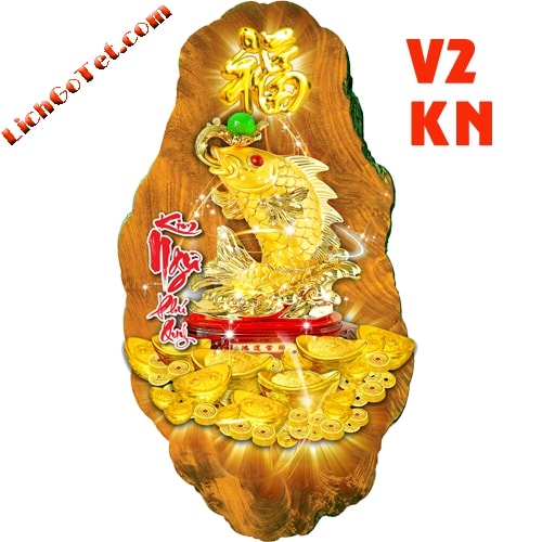 Lịch gỗ 3D phong thủy cá chép