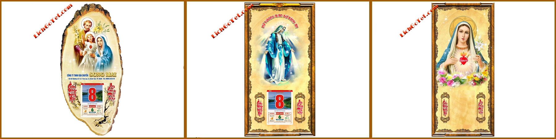 lịch gỗ tôn giáo đức mẹ maria 1