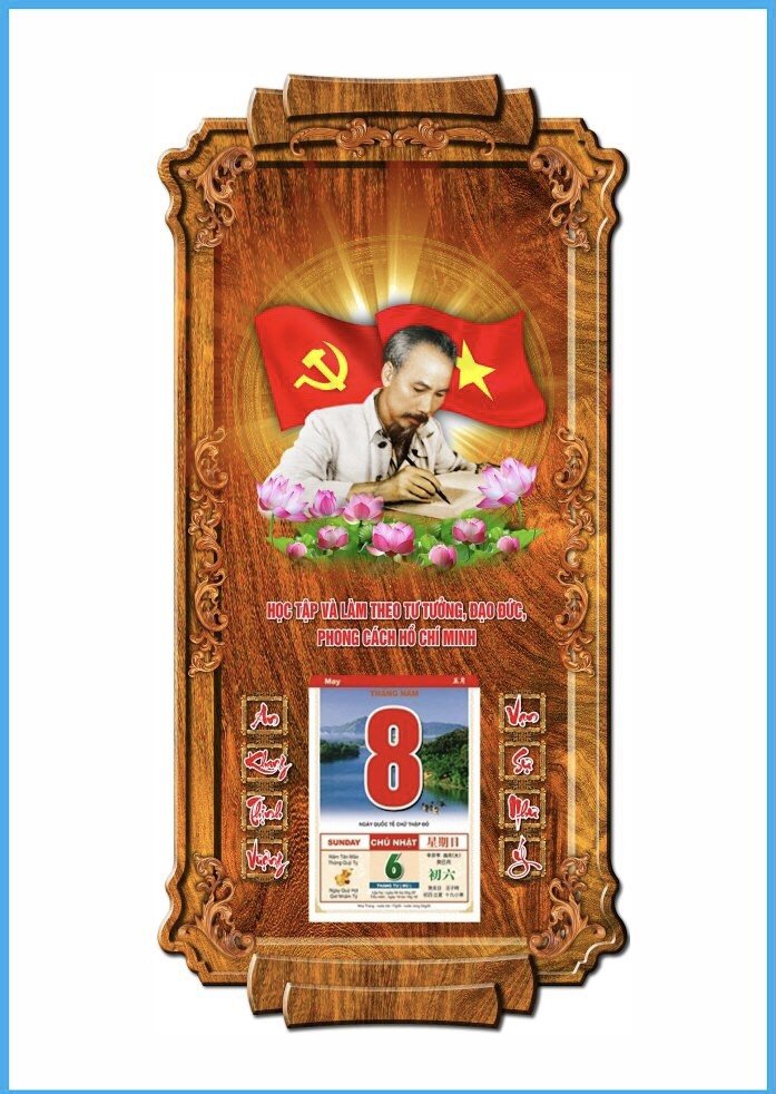 Lịch gỗ hình ảnh chủ tịch Hồ Chí Minh