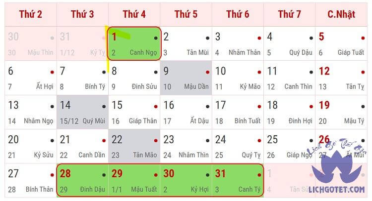 [Cập nhật] Lịch nghỉ Tết 2025 Âm lịch mới nhất hiện nay