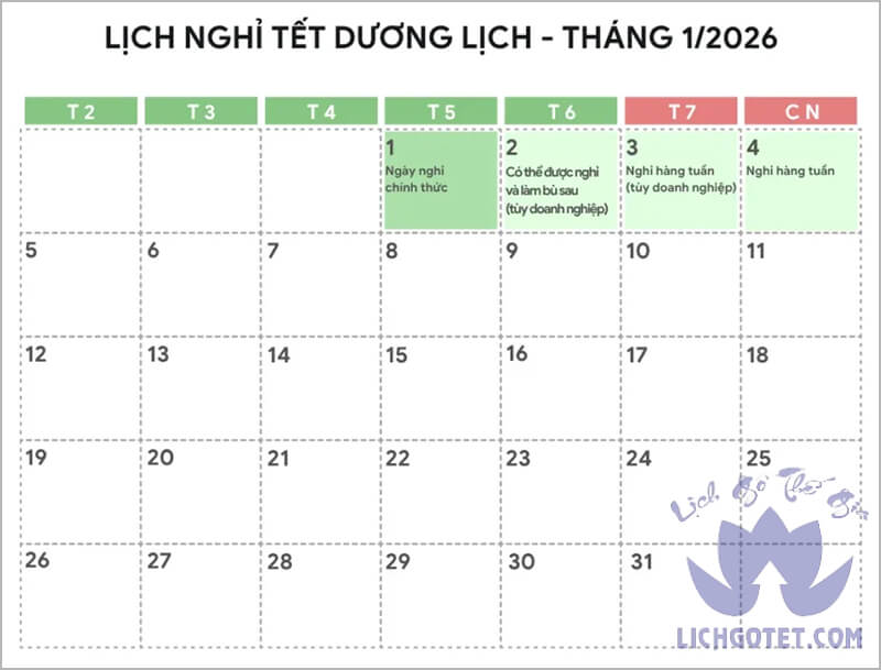 [Chính thức] Lịch nghỉ Tết Dương và Âm lịch 2026 của Nhà nước
