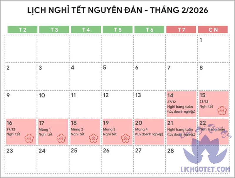 [Chính thức] Lịch nghỉ Tết Dương và Âm lịch 2026 của Nhà nước