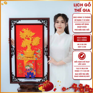 Lịch gỗ Kim Tiền Quý Lộc thu hút tài lộc