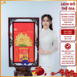 Lịch gỗ Tết Ngọc Mã Thành Công vừa sang trọng vừa cổ điển