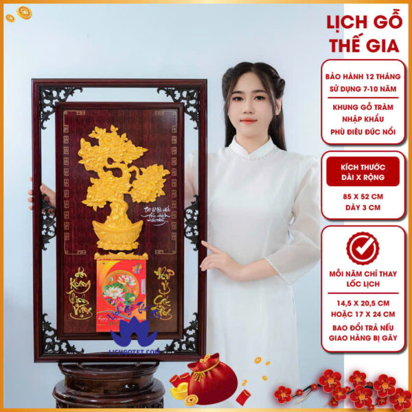 Bộ lịch gỗ Tấn Lộc Thăng Vinh nên bố trí theo hướng Đông hoặc Đông Nam