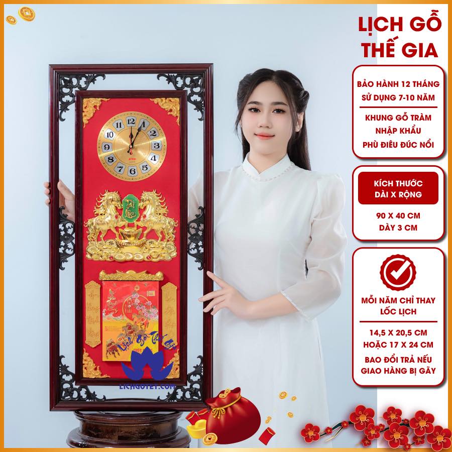 Lịch gỗ cao cấp, sang trọng, mang lại tài lộc dồi dào cho gia chủ