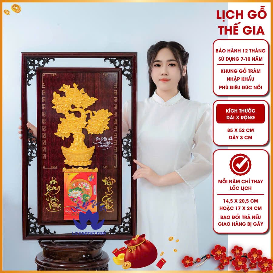 Khi chọn lịch gỗ tặng đối tác, bạn hãy ưu tiên sử dụng chất liệu cao cấp như khung Tràm nhập khẩu