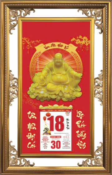 Di Lặc An Khang - Mẫu lịch treo tường đẹp giúp xua tan tà khí cho không gian sử dụng