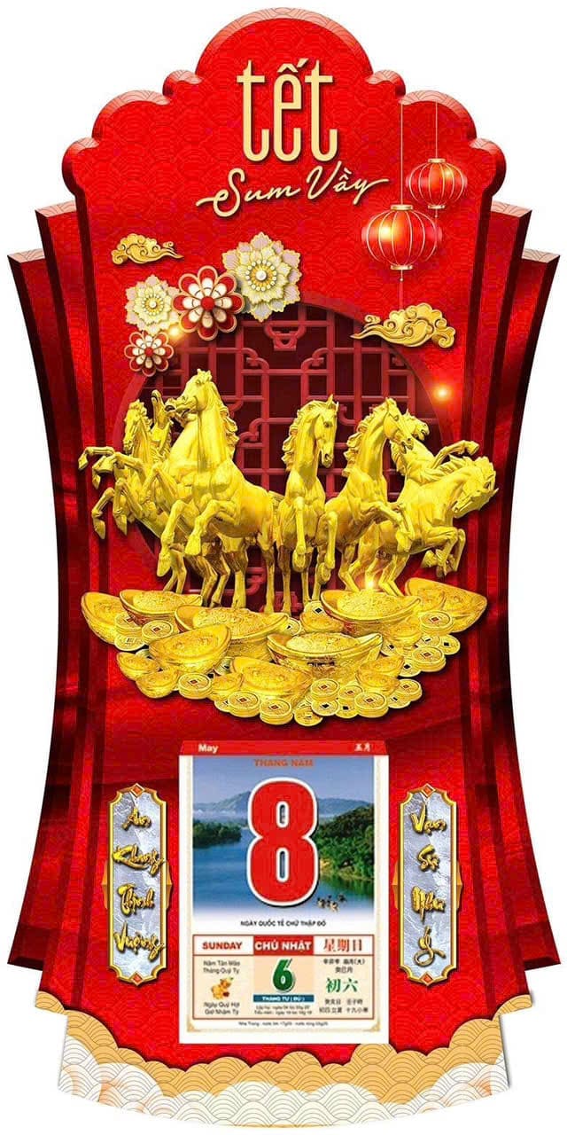 Tặng sếp lịch gỗ phong thủy cao cấp, độ bền 7-10 năm, không bao giờ lỗi mốt