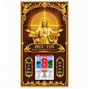 [HOT] Lịch Tết Công Giáo 2027 - Lịch Gỗ Tranh In Tráng Gương Mẫu Mới Cao Cấp
